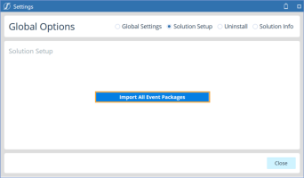 Use Solution Setup to import all your event packages for use in Sensible Machine Learning.